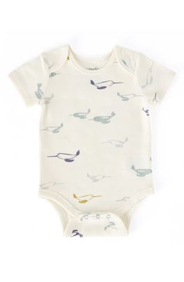 Pehr Wildlings Narwhal Organic Cotton Bodysuit in Ivory