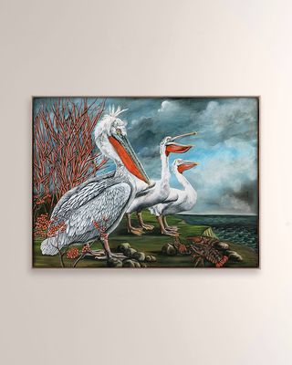 "Pelicans" Digital Art Print on Canvas by Thicket Design