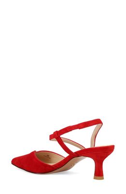 Pelle Moda Kearn Asymmetric Ankle Strap Pump in Lucious Red 