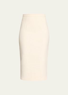 Pencil Crepe Midi Skirt