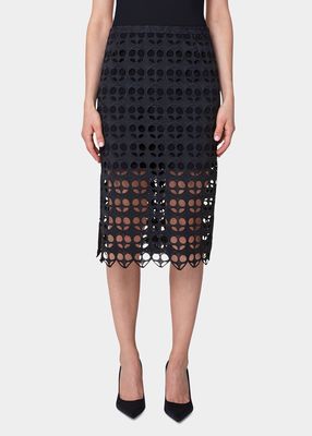 Pencil Skirt w/ Guipure Embroidery