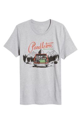 Pendleton Camper Graphic T-Shirt in Athletic Heather /Red