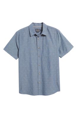 Pendleton Colfax Diamond Dobby Short Sleeve Button-Up Shirt in Dark Indigo