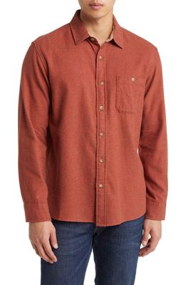 Pendleton Fremont Cotton Flannel Button-Up Shirt in Rust Heather