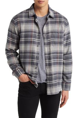 Pendleton Fremont Plaid Cotton Flannel Button-Up Shirt in Charcoal/Rust/Black Plaid