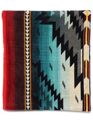 Pendleton geometric jacquard cotton towel - Red