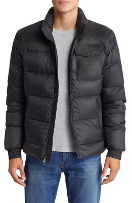 Pendleton Grizzly Wool & Nylon 650-Fill Power Down Puffer Coat in Black/Charcoal Ombre