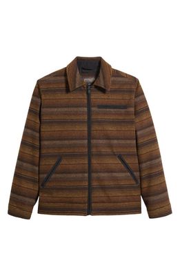 Pendleton Mt. Hood Wool Blend Jacket in Brown Serape Stripe