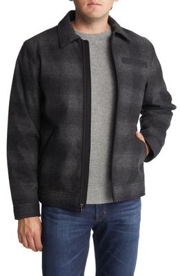 Pendleton Ombré Plaid Wool Blend Jacket in Black/Charcoal Ombre