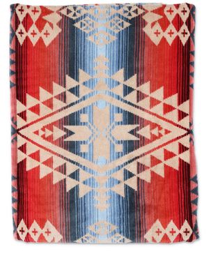 Pendleton oversize geometric-print spa towel - Blue