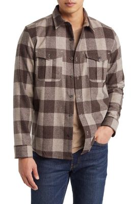 Pendleton Scout Buffalo Check Wool Flannel Button-Up Overshirt in Brown/Tan Mix Check