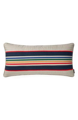 Pendleton Stripe Quilted Accent Pillow in Tan Multi