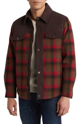 Pendleton Timberline Plaid Wool Blend Shirt Jacket in Red/Olive Plaid