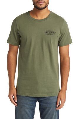 Pendleton Vintage Logo Graphic T-Shirt in Military Green /Black