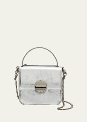 Penelope Metallic Leather Top-Handle Bag