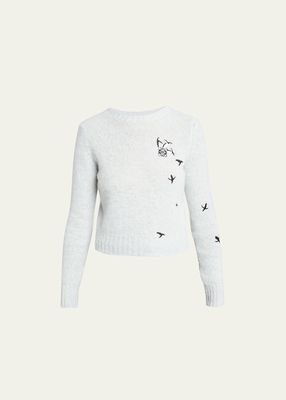 Penguin Embroidered Suna Fujita Wool Sweater