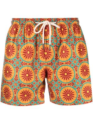 PENINSULA SWIMWEAR all-over graphic-print swim shorts - Orange