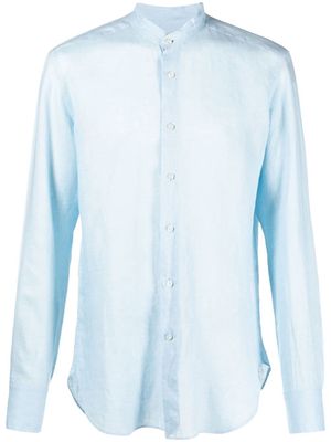 PENINSULA SWIMWEAR band-collar button-down shirt - Blue