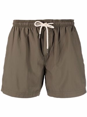 PENINSULA SWIMWEAR contrast-pocket drawstring-waist swim shorts - Green