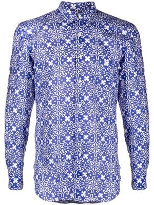 PENINSULA SWIMWEAR geometric-print long-sleeve shirt - Blue