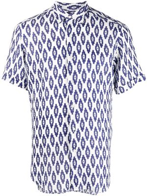 PENINSULA SWIMWEAR graphic-print linen shirt - Blue