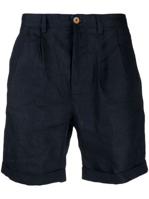 PENINSULA SWIMWEAR straight-leg linen bermuda shorts - Blue