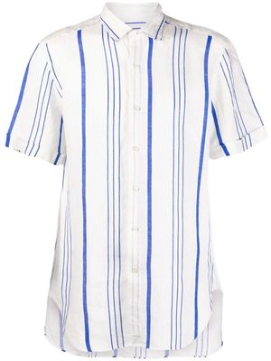 PENINSULA SWIMWEAR stripe-print short.sleeved shirt - White