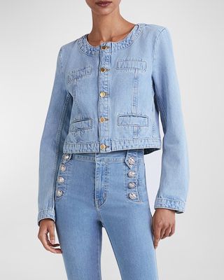 Penny Denim Collarless Jacket