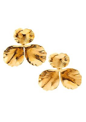 Pensée 24K-Gold-Plated Medium Floral Earrings