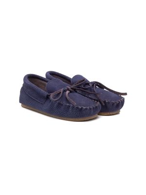 Pèpè bow-detail leather slip-on shoes - Blue