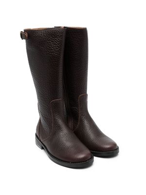 Pèpè buckle-strap leather mid-calf boots - Brown