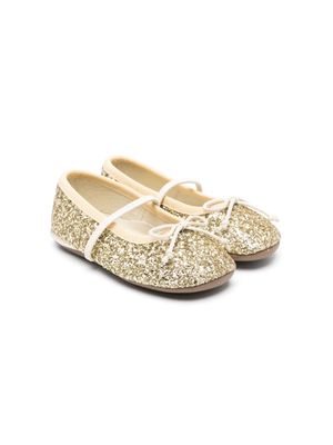 Pèpè Darlyn glitter ballerina shoes - Gold