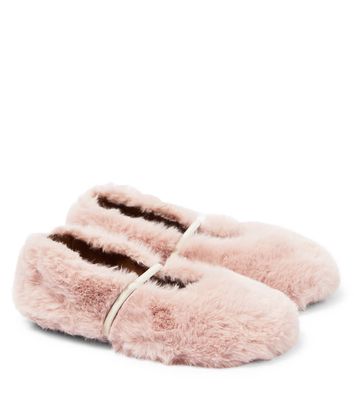 PèPè Faux fur ballet flats