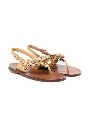 Pèpè floral-detail slingback sandals - Gold