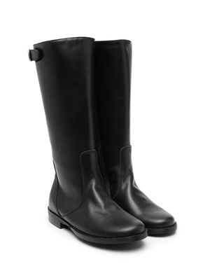Pépé Kids buckle-strap leather mid-calf boots - Black