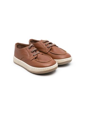 Pépé Kids lace-up leather loafers - Brown