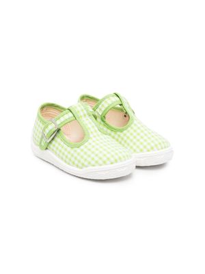 Pépé Kids Vichy touch strap shoes - Green