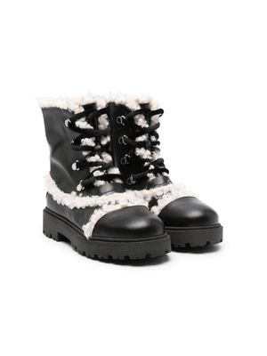 Pèpè lace-up leather boots - Black