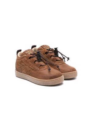 Pèpè lace-up leather sneakers - Brown