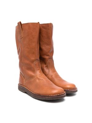 Pèpè leather knee-high boots - Brown