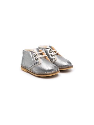 Pèpè metallic lace-up ankle boots - Grey