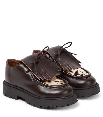 PèPè Pony hair-trimmed leather loafers