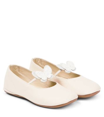 PèPè Vitello appliqué leather ballet flats