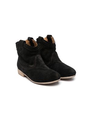 Pèpè Western-style suede boots - Black