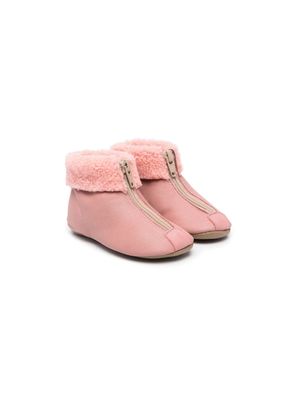 Pèpè zip-up shearling boots - Pink