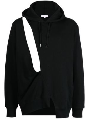 Per Götesson cut-out detail asymmetric hoodie - Black