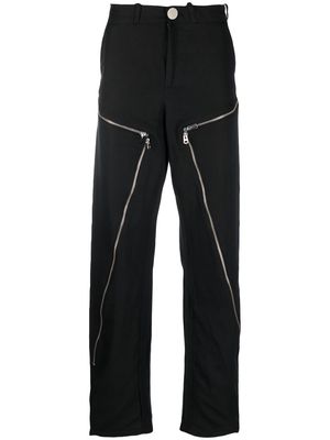 Per Götesson linen zip-front trousers - Black