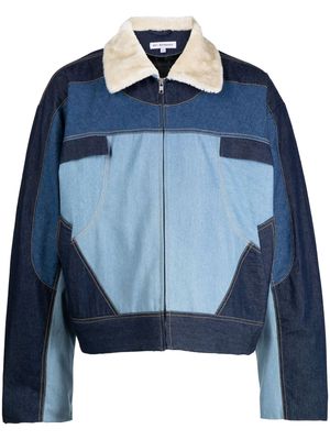Per Götesson patchwork denim long-sleeve jacket - Blue