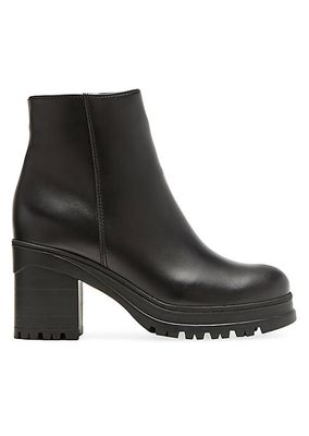Percie 75MM Leather Lug-Sole Booties