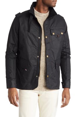 PEREGRINE Bexley Water Resistant Waxed Cotton Jacket in Black